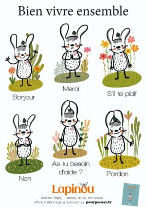 Bien vivre ensemble - Affiche Lapinou