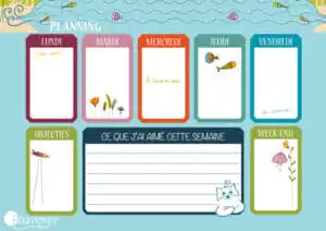 Planning semainier enfant simple